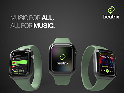 Beatrix - a music player application for apple watch. concept design design figma logo motion graphics ui uidesign user