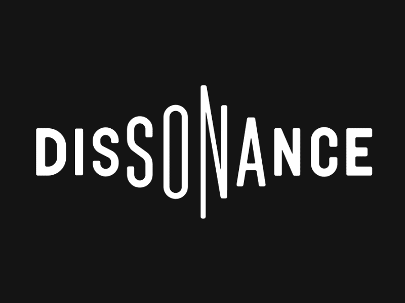 Dissonance radio sound wave typography