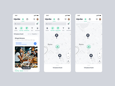tripvibe - UI/UX design for a trip planner service app mobile ui ux