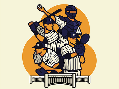 Yankees baseball branding design illustration mlb new york poster sports vector yankees