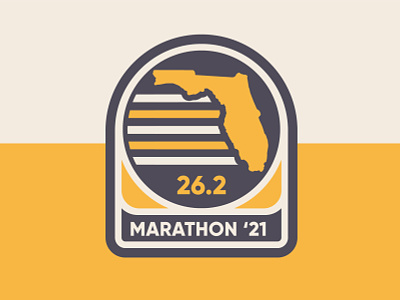 Florida Marathon 2021 2021 athlete athletic badge branding florida icon illustration logo marathon medal race retro run running simple vector