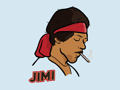 Jimi Hendrix badge branding design flat icon illustration jimi hendrix simple smoke smoking vector woodstock