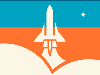 Lift off illustration launch new poster print retro space space shuttle vector