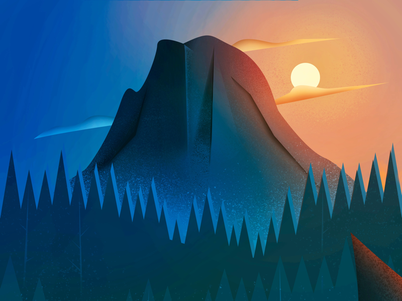 Half Dome Illustration by Ashley Loonam on Dribbble