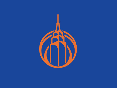 New York Knicks badge basketball empire state building flat icon illustration knicks logo new york new york city sports vector