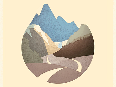 Endless Journey color drive icon illustration journey logo mountains negative space road shape travel