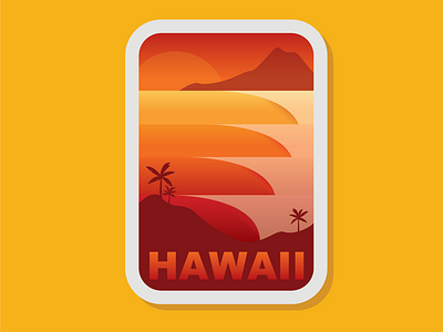 50 States | Hawaii badge beach branding design flat graphic hawaii icon illustration logo patch vector wave