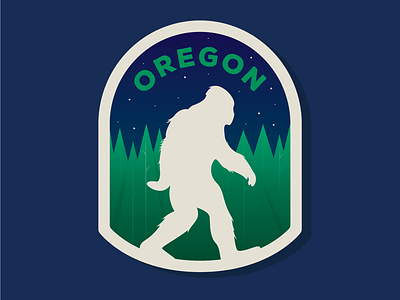 50 States | Oregon badge big foot branding icon illustration logo oregon patch sasquatch sticker travel vector