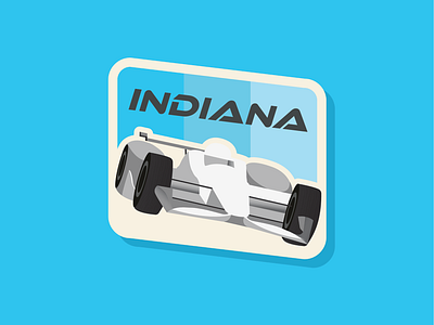 50 States | Indiana badge branding flat icon illustration logo patch racecar stamp travel usa vector