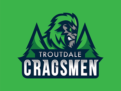Troutdale Cragsmem Logo big foot branding icon logo oregon sasquatch school sport team trees