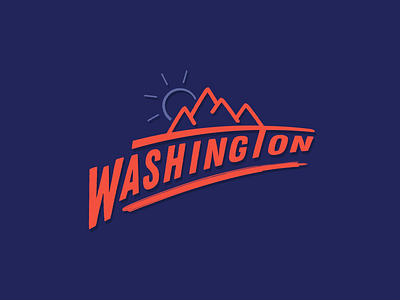 Washington design flat icon iconography illustration logo mountains typography usa vector washington