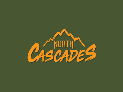 North Cascades National Park brush cascades flat icon illustration lettering logo mountains national park national parks north cascades simple typography