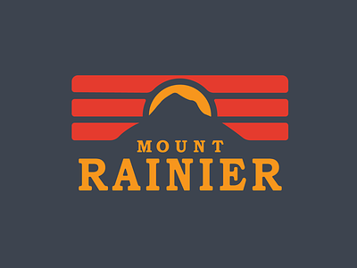 Mount Rainier badge badge branding design flat icon logo mount rainier national park patch retro vector