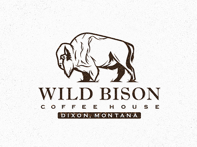 Wild Bison Coffee bison branding buffalo coffee icon illustration logo montana national park nature