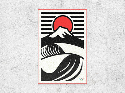Olympics 2020 Mt. Fuji Surf 2020 branding flat fuji japan mountain mountains olympics simple surf surfing vector