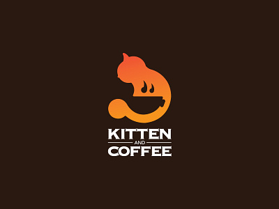 Kitten and Coffee branding design graphic design illustration logo vector