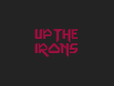 Up The Irons 64x64 8bit 8bitart artwork design drawing game heavy metal illustration iron maiden lettering logotype music pixe studio pixel art pixels type