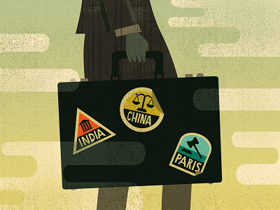 Briefcase editorial illustration