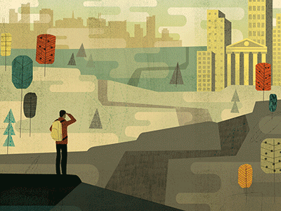 Cornell Law mag conceptual cover editorial illustration