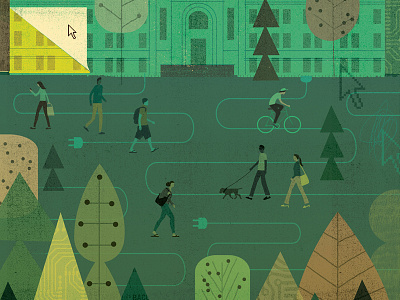 Emory University editorial illustration