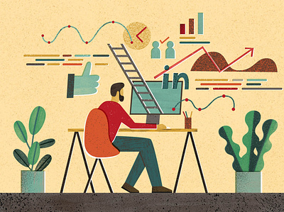 Workplace Benefits collage editorial illustration