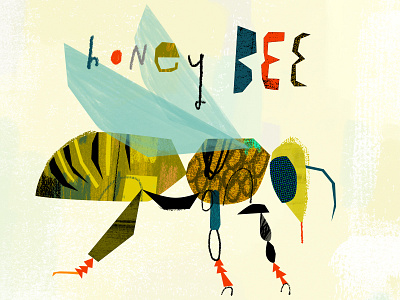 Honey Bee bee hand lettering honey