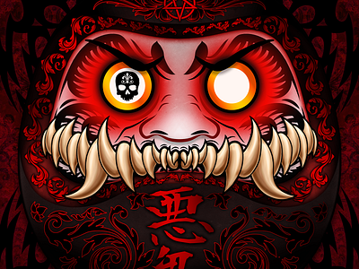Monster Daruma design illustration vector