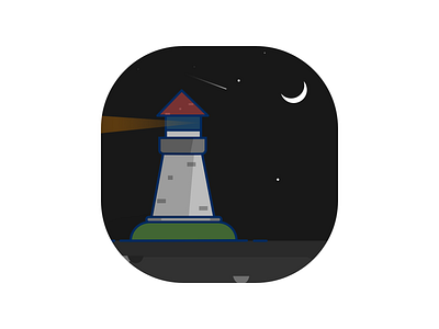 Lighthouse at night illustration lighthouse night
