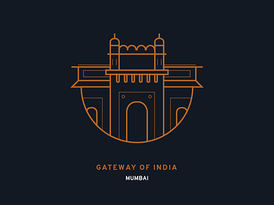 Mumbai gateway of india icon incredible india minimal design mumbai tourism