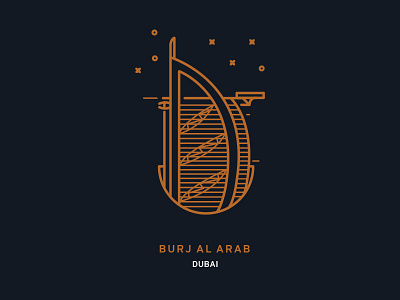 Dubai al arab burj city dubai icon minimal