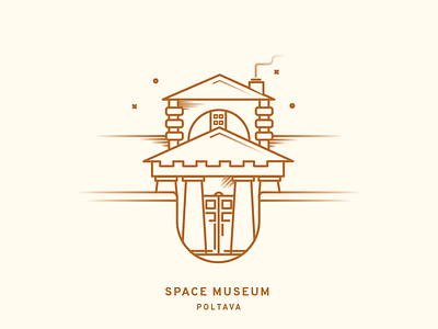 Space Museum building gradient icon lineart minimal monument museum simple space