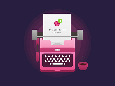 Dribbble Invites coffee draft dribbble invitation invite invites typewriter