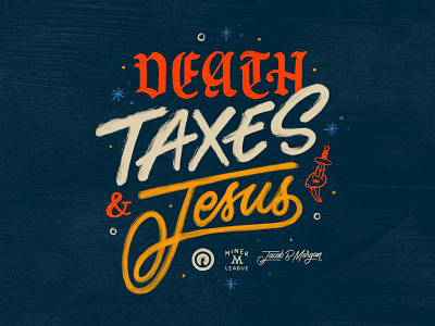 DEATH / TAXES / JESUS design hand lettering ipad lettering lettering music procreate texture typography vintage