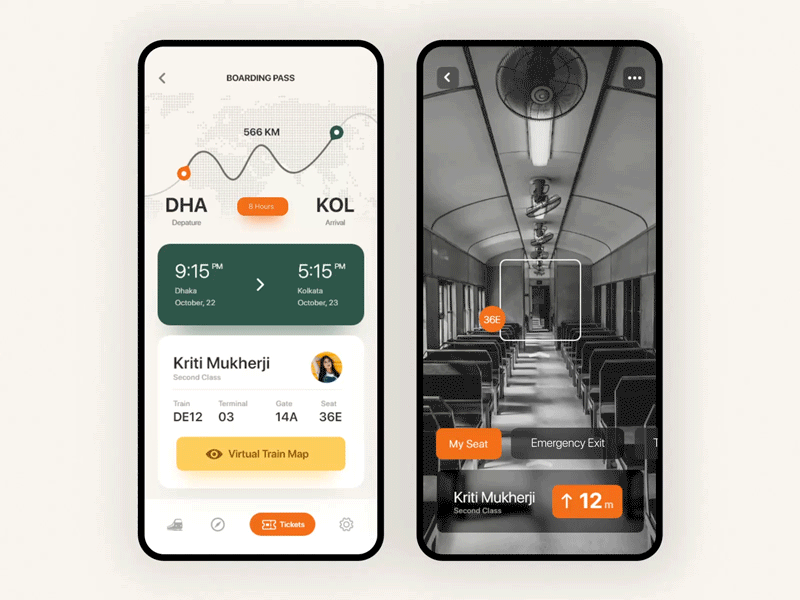 Mobile App Concept – Railway industry after effect app app development boarding pass interface map minimal mobile app motion motiongraphics railway tickets ui user experience user interface ux