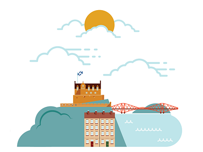 A wee idea for something bridge castle edinburgh illustration