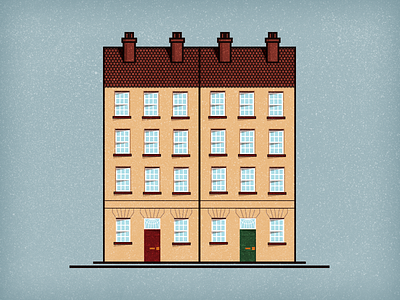 Buildings of the UK - Lauriston Place, Edinburgh buildings flat illustration speckled