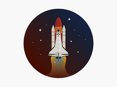 Space Shuttle circle illustration rocket series shuttle space