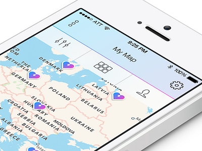 Map screen clean gradient ios map