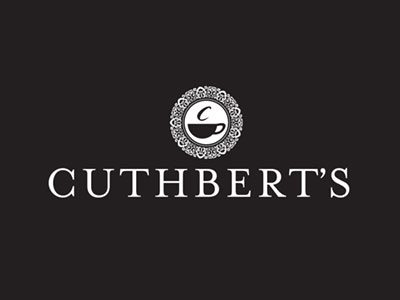 Cuthbert's Coffee logo black coffee logo mono white