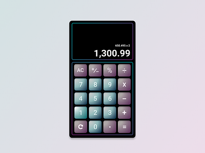 Daily UI #004 - Calculator App 3d buttons app buttons calculator daily ui dark ui design mobile neon skeuomorphism ui ui design