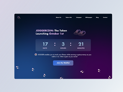 Daily UI #014 - Countdown (Cryptocurrency Launch Landing Page) blockchain cryptocurrency daily ui dark ui finance fintech glass morphism landing page neon payment ui design web 3