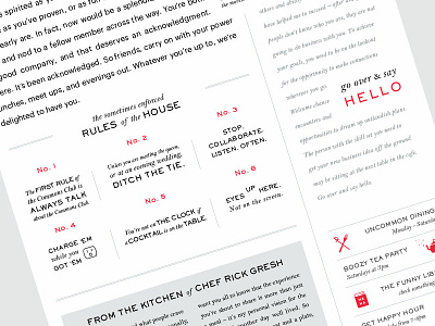 Virgin Hotels - Commons Club Menu commons club editorial art editorial design layout menu design typography virgin hotels