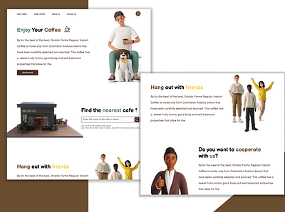 Find a cafe and enjoy your coffee :) 3d cafe coffee figma illustration minimal ui ux website