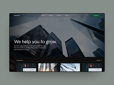 Seal&Co - Homepage Exploration Part 1 accounting advisory clean design figma finance tax typography ui uiux ux web webdesign website