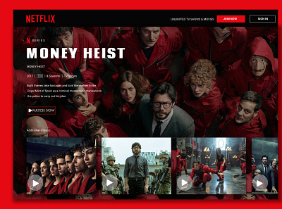 MONEY HEIST WEBSITE branding figma moneyheist screens ui website