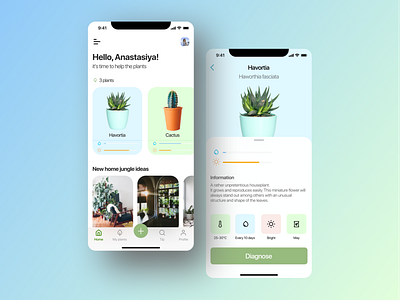 Plant growing app app design figma ios ui ux
