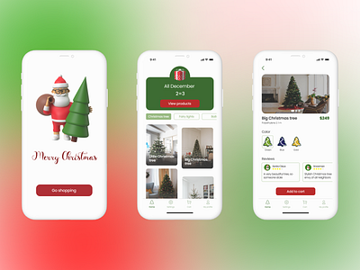 Christmas trees shop app christmas design figma ios shop tree ui