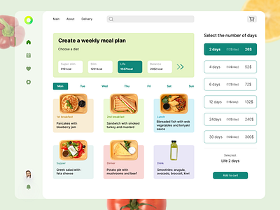 Healthy food planner app app design delivery drink food and drink food app food delivery green health health food mobile app salad service smoothie