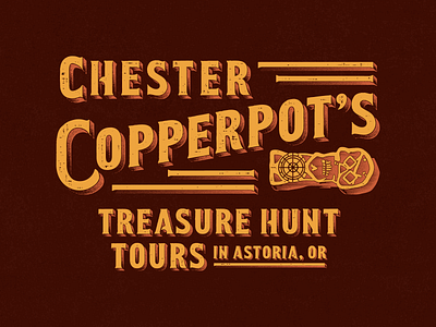 Chester Copperpot's Treasure Hunt adventure exploring fall goonies graphic halloween holiday logo oregon shirt throwback tour treasure tshirt vintage