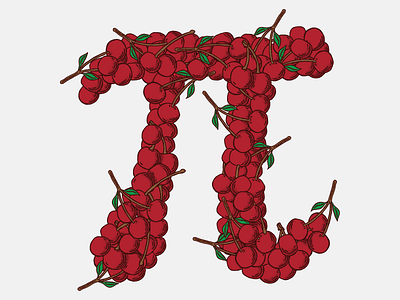 Cherry Pi fruit illustration pattern pi